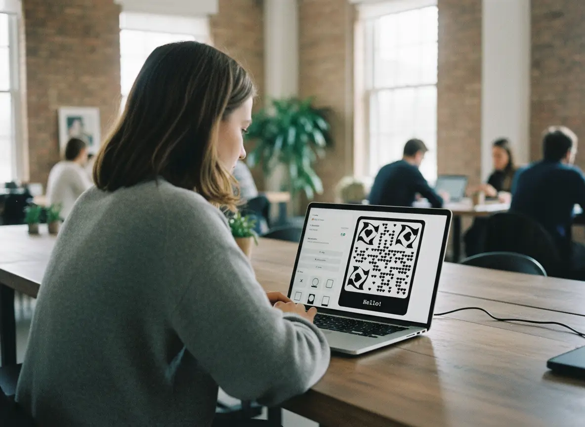 Screenshot of the QR code generator page